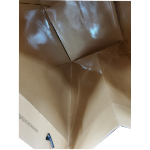 Inside glossy waterproof lamination Kraft paper shopping bag