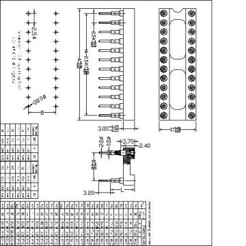 2,54 mm Pitch vertical através do orifício girated IC Dip Dip Socket Dip-in-line Socket Straight Dip (H = 3,0)