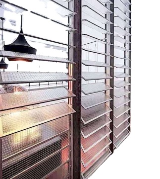 Guangzhou Manufacturer Aluminum Vertical Jalousie Windows with Single Glass for Sale