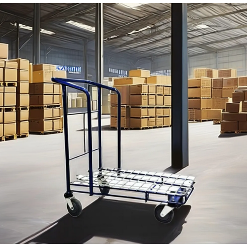 Metal galvanized folding warehouse logistics handcart