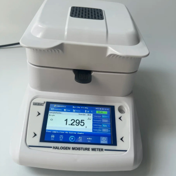 Medidor de humedad de la lámpara halógena: instrumentos de medición para alimentos, plástico, caucho - 0.001g/110g
