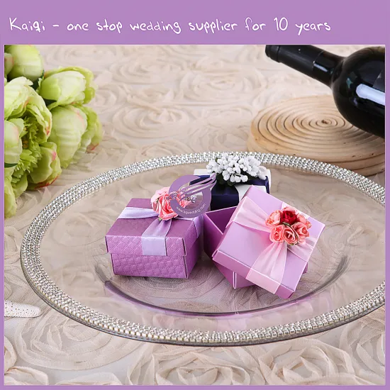 Cheap Hot Decorative Beads Glass Dinner Charger Plates Dishes Set