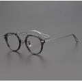 Acetate Titanium Big Circle Designer Optical Glasses