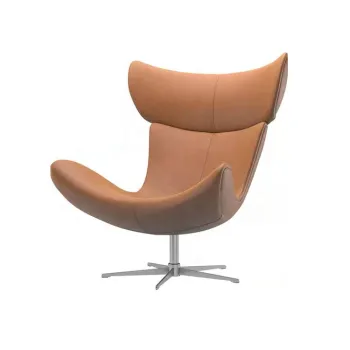 Rotatable Leisure Chair with Molded PU Shell - Lounge Chair with Tilt and Swivel Function