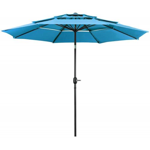 Parasol de patio à 3 niveaux extérieur extérieur de 10 pieds