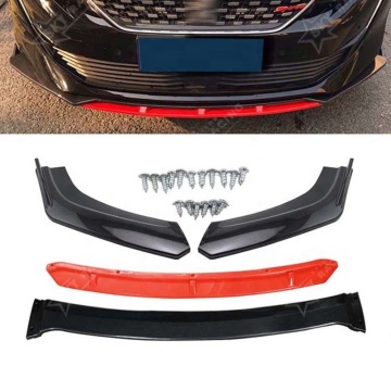 Universal Auto Glossy Black ABS Body Kit with Carbon Fiber Front Bumper Spoiler