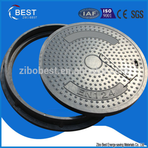 ODM D400 EN124 700*50mm round composite frp manhole cover with handle