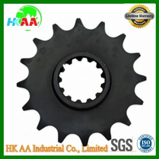 3 wheel motorcycle front countershaft sprocket, black oxide best quality motorcycle sprocket made in China