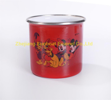 9*9cm dimension cast iron enamel mug