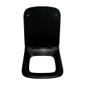 Black Toilet Seat Duroplast,Soft Close,Square Shape