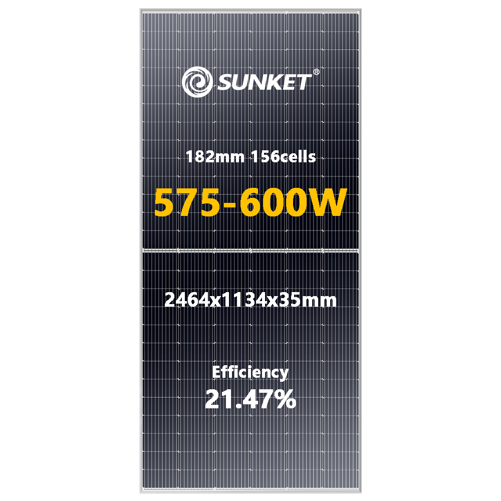 Pannello solare a mezzo taglio mono 156cells 575W 182mm