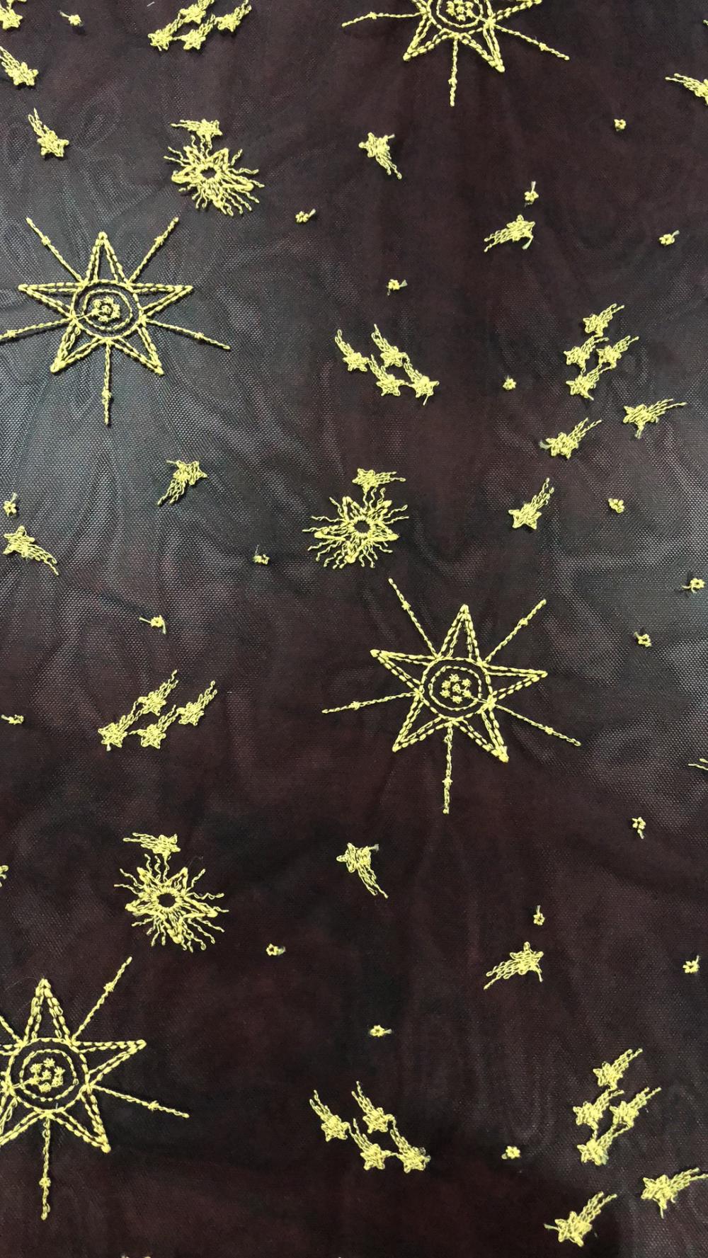 Pentagonal starfish Mesh Embroider Fabric