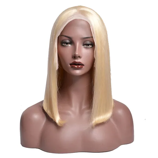 150% Density 613# Human Hair 8 10 12 14 inch Bob Lace Frontal Wig 613 Blonde Bobo Wigs