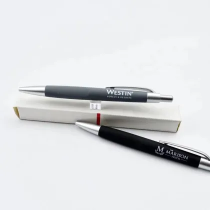 Westin Click Action Rubber Coated Pen - Affordable Hotel Ballpoint Pen