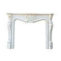 Antique-Style Ornate Fireplace Mantel with Floral Motif