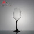 Tallo esmerilado copa de vino tinto de vidrio transparente