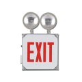 steel housing exit sign and emergency lighting combo