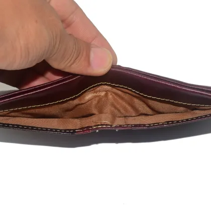 Genuine Leather Bifold Wallet with Card Slots and Cash Pocket