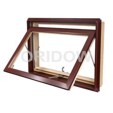Vinyl Awning Window with Wood Grain Color