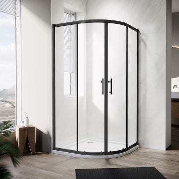4 Panel Curved Aluminum Frame Tempered Glass Shower Door