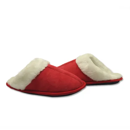 red warm house slippers for womens