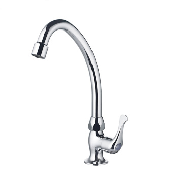 Deck Mounted Chrome Plated Single-hole Kitchen Sink Faucet