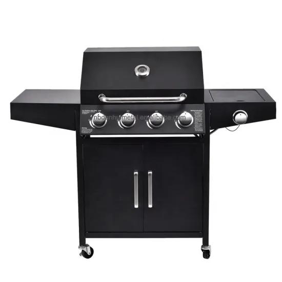 Outdoor Trolley Square Metal German Barbecue Gas BBQ Grill 4+1 Main Burners BBQ Gas Grills