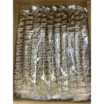 Wholesale 100% Kanekalon Fiber New Arrival 24-inch Deep Twist Braiding Hair in Ombre Colorful Ocean Wave Crochet Styles