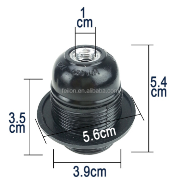 E27 Electric Full Thread Screw Bakelite Light Socket with CE Certificate