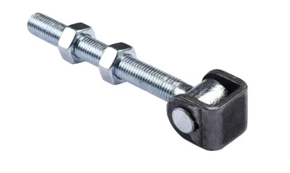 Adjustable swing gate hinge with long thread bolt