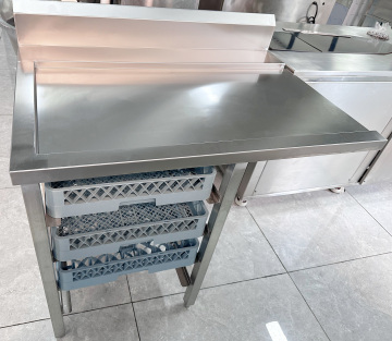 Commercial Dishwasher with 304 Stainless Steel Dish Collection Table & Premium Storage Racks