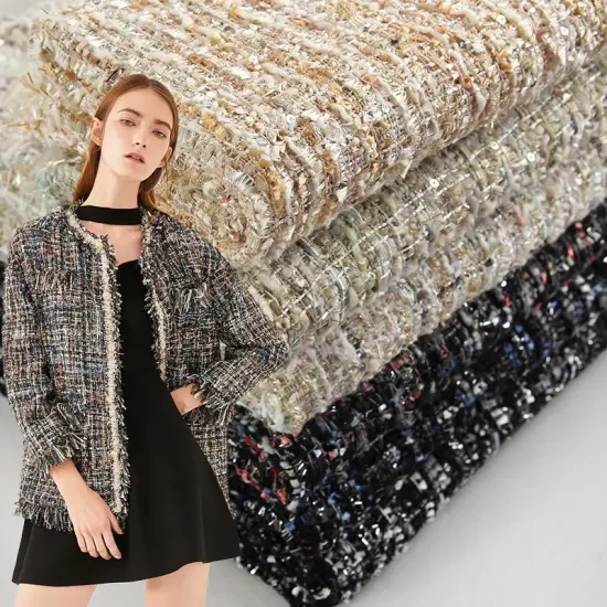 Knitted yarn dyed metallic spandex chanelstyle-3284