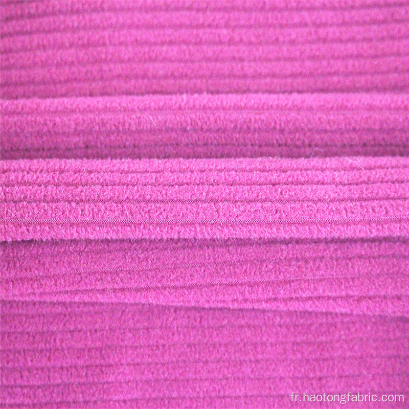 Tissu polaire tricoté uni à rayures en polyester