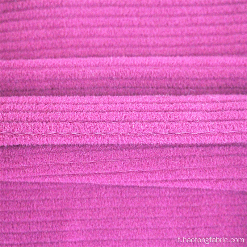 Tessuto in pile polare lavorato a maglia a strisce in poliestere