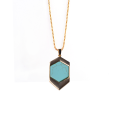 Turquoise Six Prism Pendentif Plaqué Or Bijoux