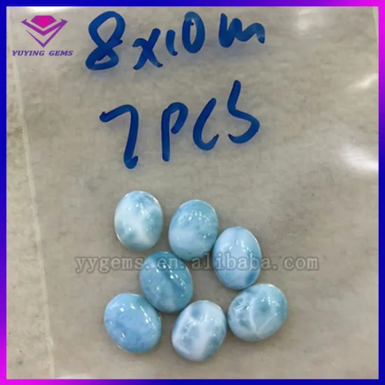 The Natural Larimar sky-blue cabochon shape semiprecious stone