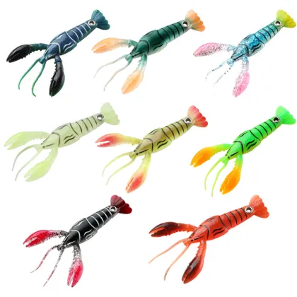 9.5cm 6g Crayfish Soft Lures - Silicone Shrimp Bait for Trout Trolling