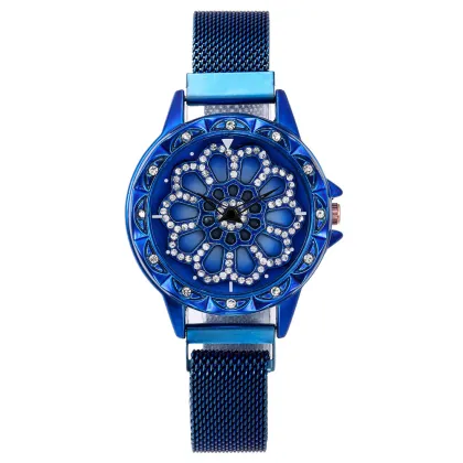 360 Rotation Girl's Magnets Quartz Bracelet Watch for Women: Stylish Timepieces