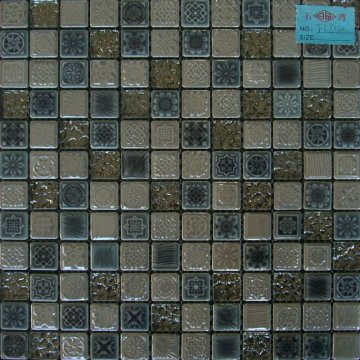 Classical Style Glass Mosaic Mix Stone FLY020