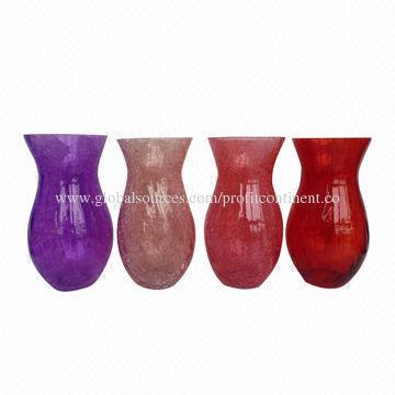 Sprayed Colors Crackle Glass Vases, Stable Quality, Hand-made
