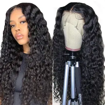 10A 180% Transparent Pre plucked Virgin Water Wave Wigs Human Hair Lace Front Brazilian Human Hair HD Lace Front Wig