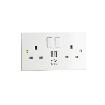 Dubbel USB Wall Socket UK Plug