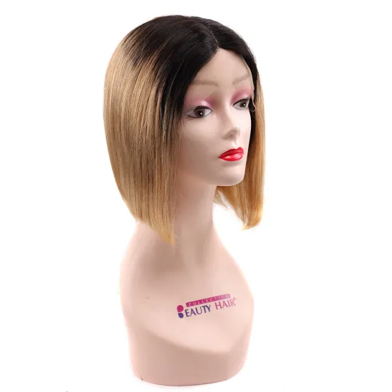 Lace Front Wig Lace Part Bob Wig Remy Brazilian Straight T Part Short Bob 100% Natural Human Hair Wigs T1B-27 for Women