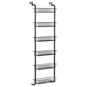 6-Tier Over-the-Door Pantry Organizer with 6 Baskets: Efficient Kitchen Storage and Organization Solution for Utensils and Spices