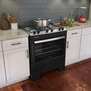 Floor Gas Cooker Black Oven