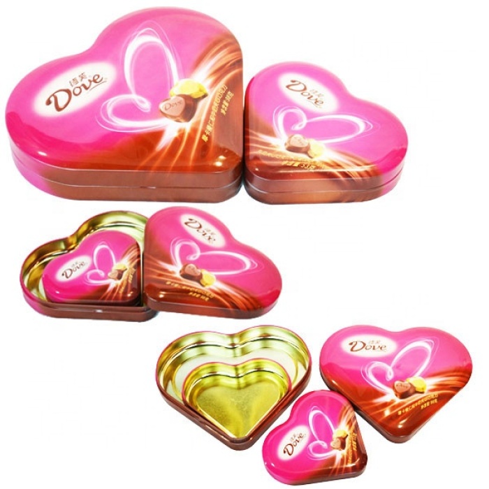 DADI Heart-shape Candy Packing Box Candle Tin Cans