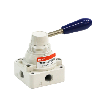 4HV Series Pneumatic Hand Level Valve - 4 Ports 3 Position Manual Control