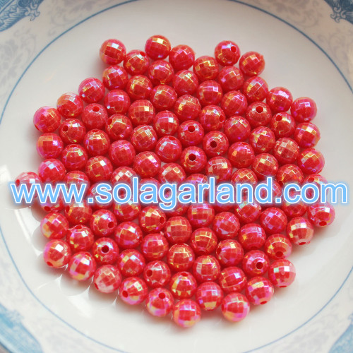 Στρογγυλές πλαστικές χάντρες 6MM στρογγυλές μικροσκοπικές χάντρες AB Gumball Beads