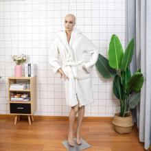 Solid Coral Fleece Bathrobe 100% polyester Spa Robe