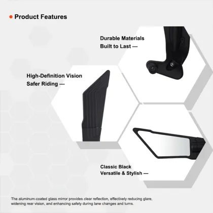 Lightweight and Sturdy Mirror for Motorcycle Safety